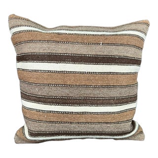 Turkish Hemp Pillow Cushion Natural Beige Brown Cushion Cover 20"x20" For Sale