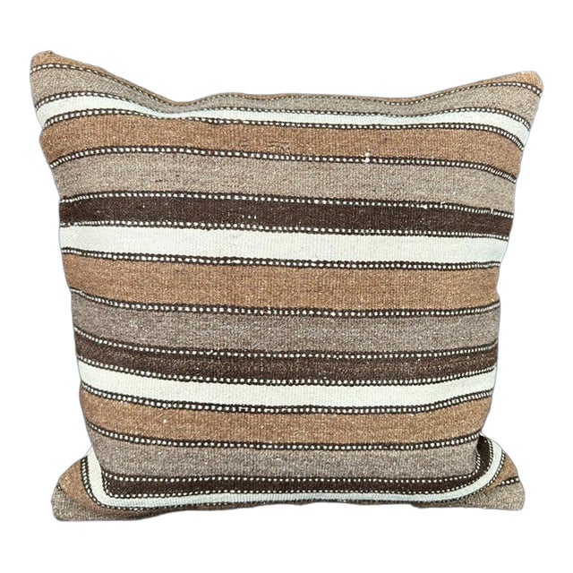 Turkish Hemp Pillow Cushion Natural Beige Brown Cushion Cover 20"x20" For Sale