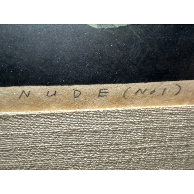 1950s Rare Kaoru Kawano “Nude (No. 1)” Japanese Woodblock Print Signed Numbered 70/200 For Sale - Image 4 of 9