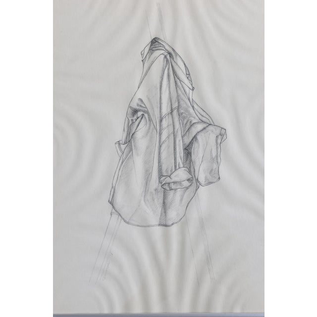 Vintage Quartet of Graphite on Paper Shirt Illustrations, a Set, Circa 1978 For Sale In New York - Image 6 of 17