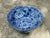 Ceramic Vintage Maitland Smith Blue and White Porcelain Bowl Chinoiserie Floral Large Decorative Singing Bowl For Sale - Image 7 of 12