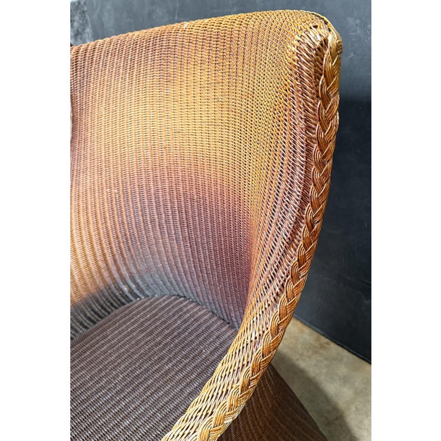 Burnt Umber English Wicker Garden or Lounge Chair by Lloyd Loom For Sale - Image 8 of 14