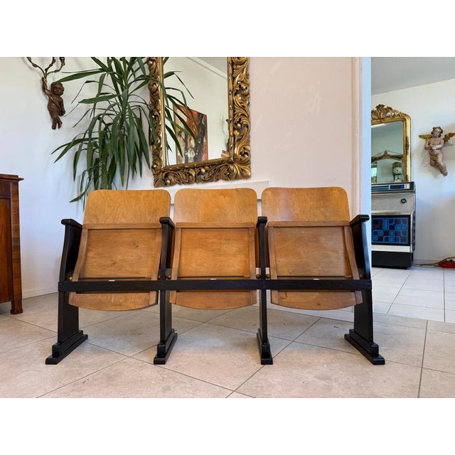 Vintage Three-Seater Cinema Chair For Sale - Image 10 of 11