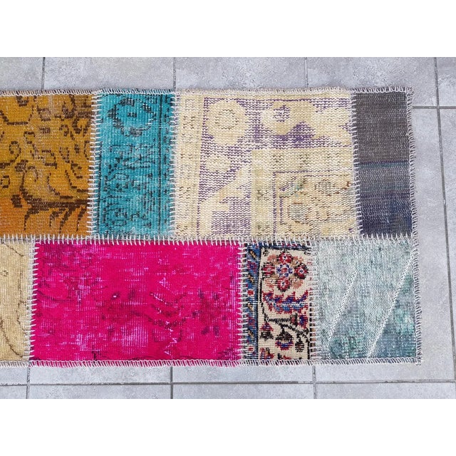 Turkish Bohemian Vintage Handmade Runner Rug For Sale - Image 3 of 10