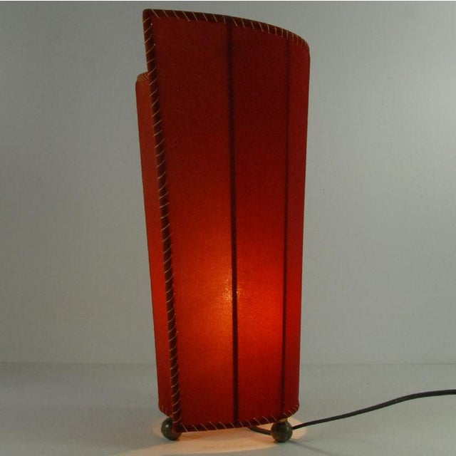 Vintage Red Velvet Table Lamp, 1980s For Sale - Image 9 of 12