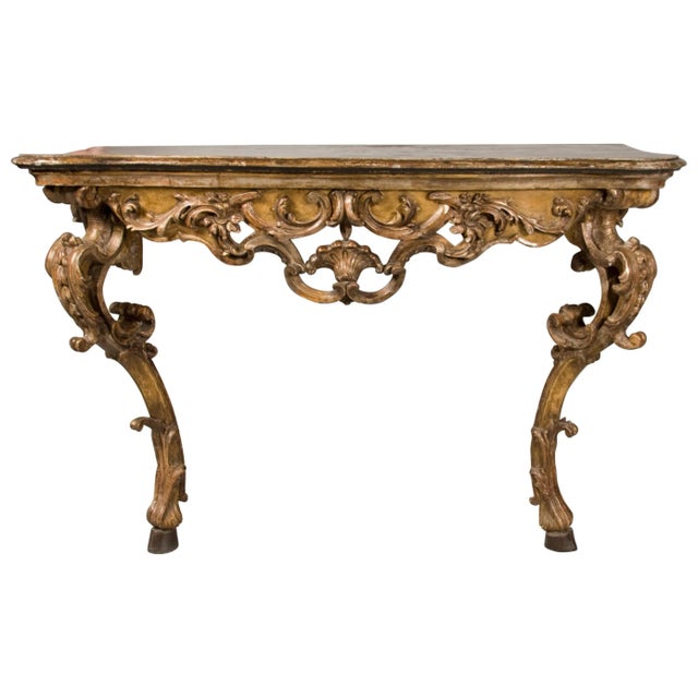 Mid 18th Century Italian Rococo Painted and Gilded Console For Sale - Image 10 of 10