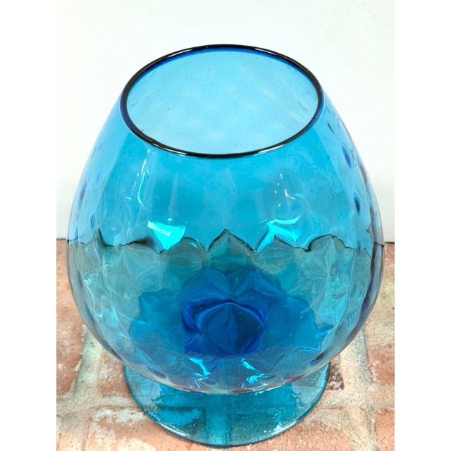 Mid 20th Century Italian Empoli Optic Blue Glass Vase For Sale In Chicago - Image 6 of 6