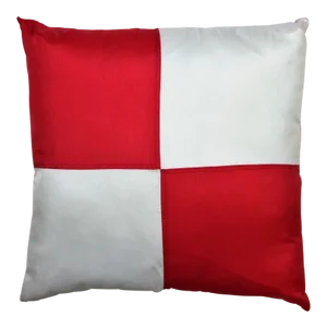 Red & White Burgee Flag Silk Pillow