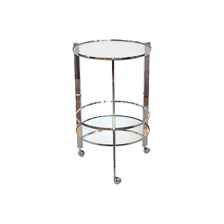 1970s Vintage Modernist Chrome Bar Cart For Sale