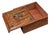 Vintage Chinese Huali Wood Jewelry Box With Gemstone & Mother of Pearl Dragon Inlay For Sale
