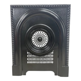 Late 18th Century 24.25" W X 30.25"h Exceptional Decorative Cast Iron Fireplace Surround and Insert For Sale