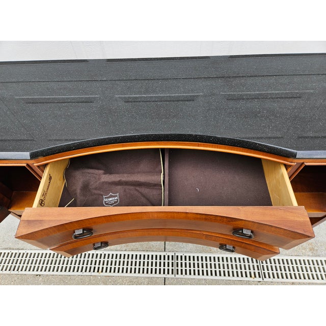 Modern Arts and Craft Style Cherry and Granite Top Sideboard Buffet For Sale - Image 9 of 13