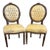 French Style Tan Upholstered Dining Chair With Gold Details - Set of 2 For Sale
