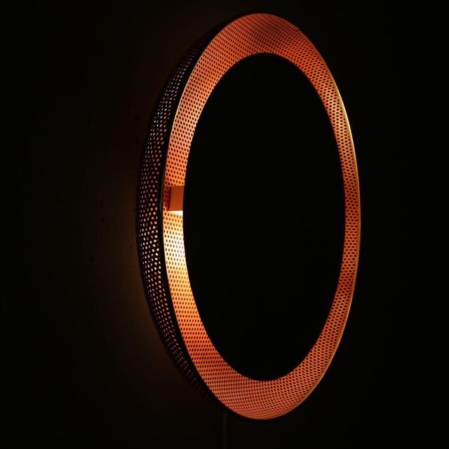 Red Illuminated Mirror by Mathieu Matégot for Artimeta, Netherlands, 1950s For Sale - Image 8 of 13