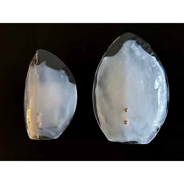 Large Vintage Murano Glass Leaf Sconces, 1970s, Set of 2 For Sale - Image 12 of 18
