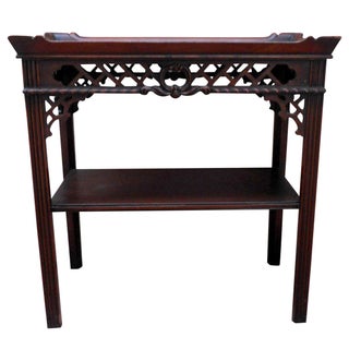 1930s Chinoiserie Mahogany Side Table For Sale