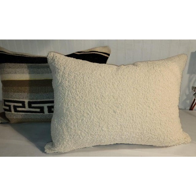 Folk Art Pair of Mid 20th Century Geometric Mexican Weaving Pillows For Sale - Image 3 of 4