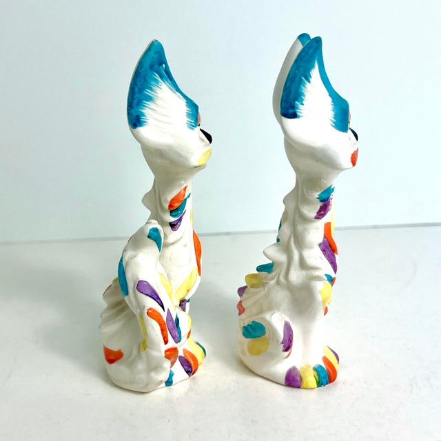 1950s Vintage Crazy Calico Cats Salt Pepper Shakers, Japan For Sale In Phoenix - Image 6 of 9