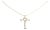 14K Yellow Gold Plated .925 Sterling Silver 1/6 Cttw Diamond Interlocking Heart and Ribbon Cross Pendant Necklace (H-I Color, I2-I3 Clarity) - 18" For Sale