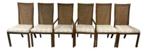 1970s MCM Drexel Heritage Cane Back Dining Chairs (6)