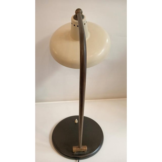 Black Large Desk Lamp in Brass and White Steel, Italy, 1950s For Sale - Image 8 of 17