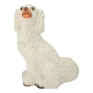Mid-20th Century Staffordshire-Style King Charles Spaniel Mantel Dog 12" For Sale