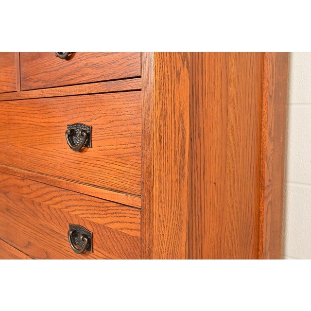 Thomasville Mission Oak Arts & Crafts Highboy Dresser For Sale - Image 11 of 16