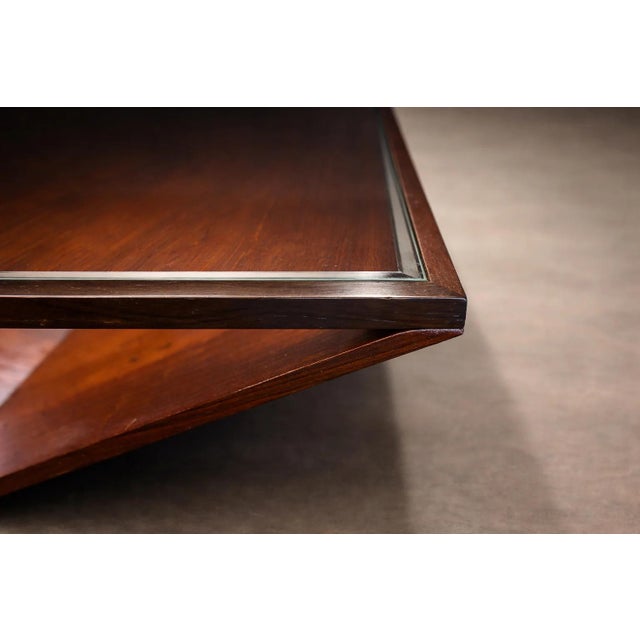 Brazilian Modern Coffee Table in Rosewood, Glass & Metal, Attributed to Joaquim Tenreiro, 1960s For Sale - Image 16 of 16