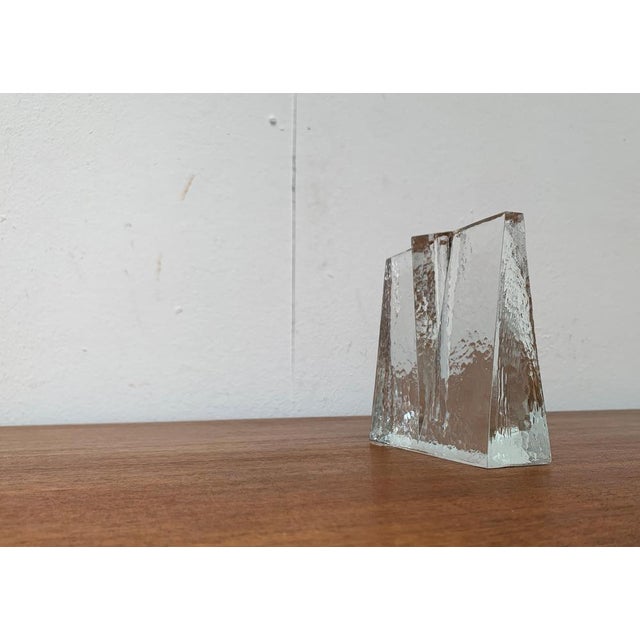 Mid-Century Modernist Glass Block Vase, 1960s For Sale - Image 18 of 18