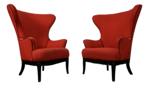 1930’s Hollywood Regency Butterfly Wingback Chairs - A Pair