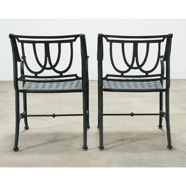 Set of Four Brown Jordan-Style Neoclassical Garden Armchairs For Sale - Image 16 of 18