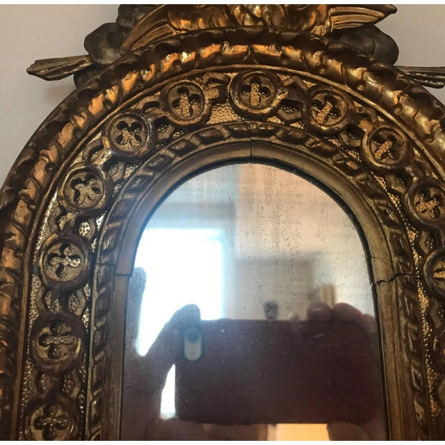 Figurative Continental Giltwood and Mirrored Sconces - A Pair For Sale - Image 3 of 10
