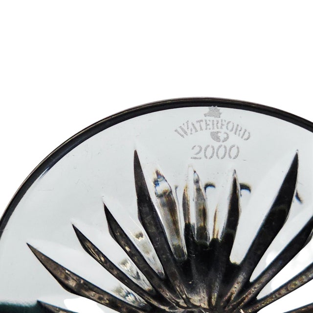 Late 20th Century Waterford Cherished Moments Platinum Rim Crystal Champagne Flutes, Pair For Sale - Image 13 of 13