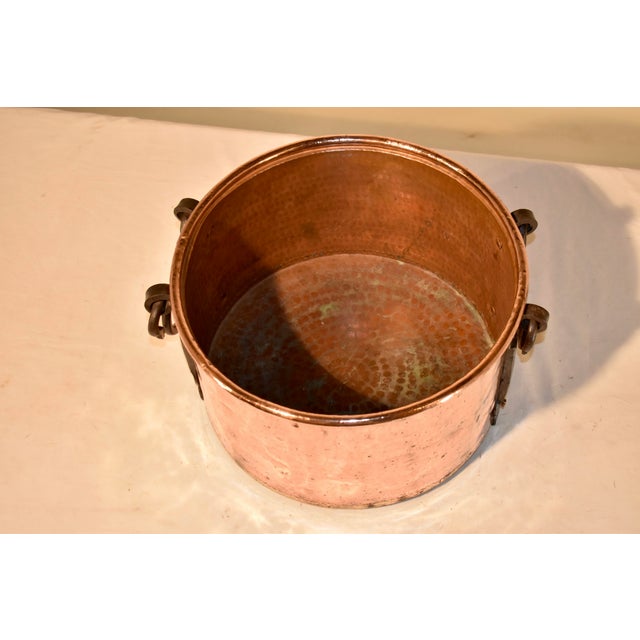 19th Century French Copper Pot With Iron Strapping For Sale - Image 4 of 11