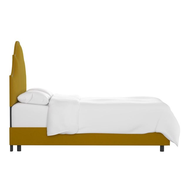 Contemporary Twin Bed in Monaco Citronella For Sale - Image 3 of 6
