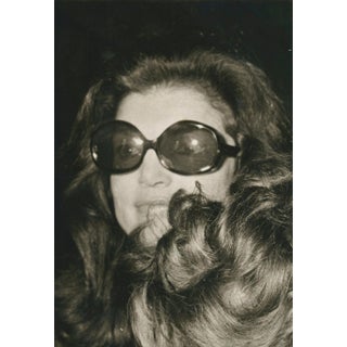 Jackie Kennedy with Sunglasses, 1970s, Black and White Photograph For Sale