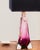 Val Saint Lambert pink glass table lamp. Handcrafted in Belgium in the 1960s. The twisted glass is hand-blown, displaying...
