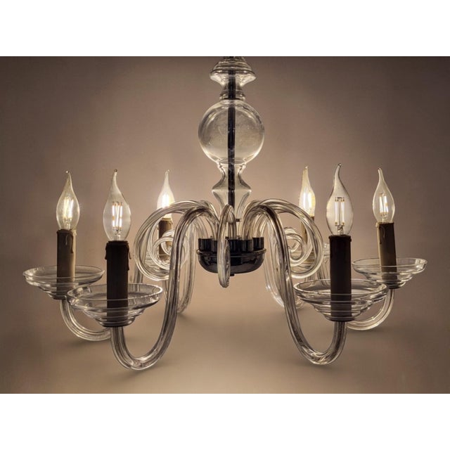 Bohemian Crystal 6-Light Chandelier, 1970s For Sale - Image 6 of 17