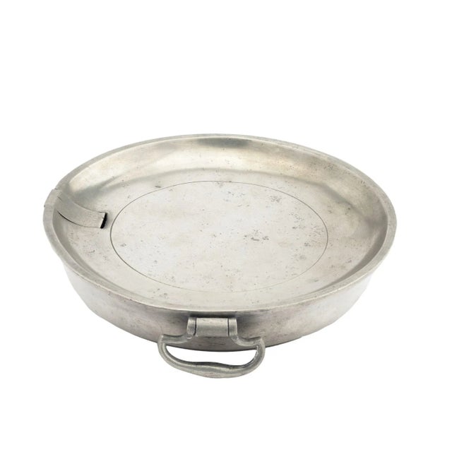 English Pewter Warming Plate With Drop Handles by V&w