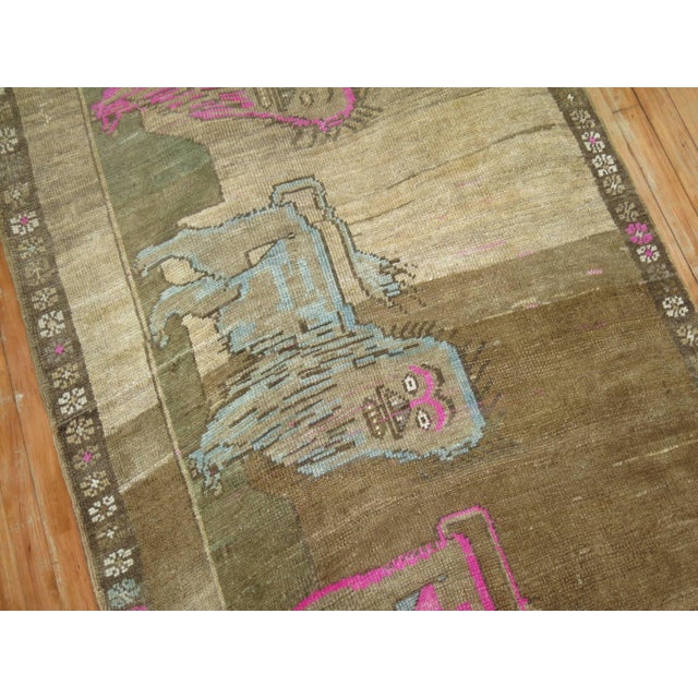 Textile Vintage Zabihi Collection Lion Turkish Runner - 3'8" x 9'5" For Sale - Image 7 of 10