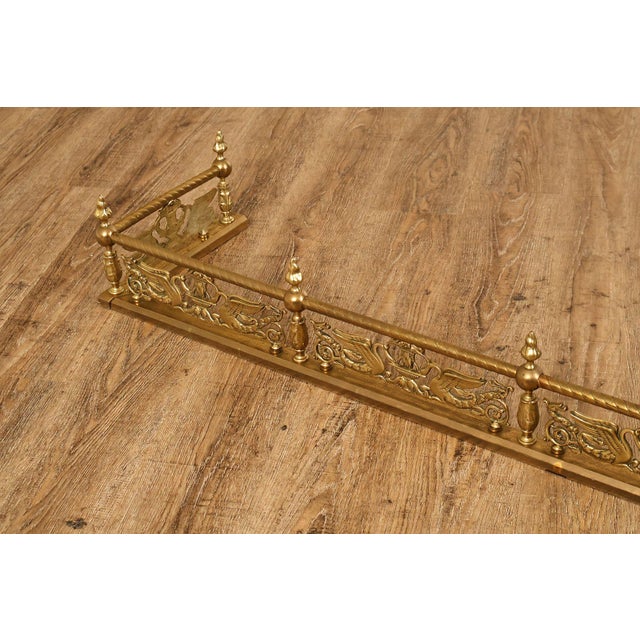 Neoclassical Neoclassical Style Brass Fireplace Fender For Sale - Image 3 of 18