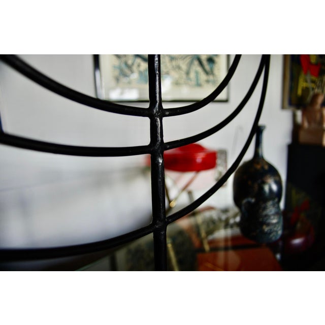 Large Swedish Wrought Iron Menorah, 1950s, in Very Good conditions. Designed 1950 to 1959 This piece is attributed to the...