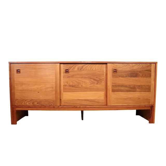 Brown Mid Century Danish Modern E. Jakobsen Skive Three Door Sideboard C. 1960's For Sale - Image 8 of 18