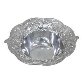Vintage Lenox Dragonfly & Butterfly Meadow Art Nouveau Cast Aluminum Salad Bowl For Sale