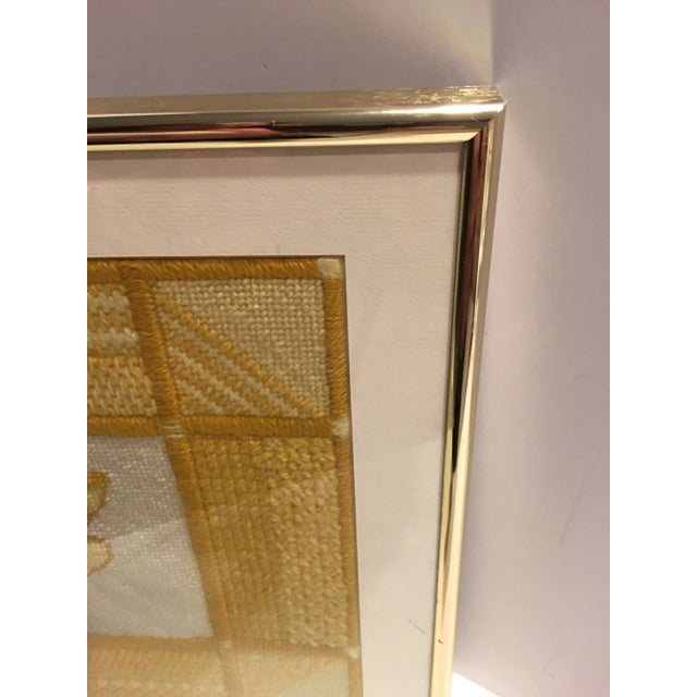 1970s Vintage Yellow Needlepoint Sampler, Framed For Sale - Image 5 of 7