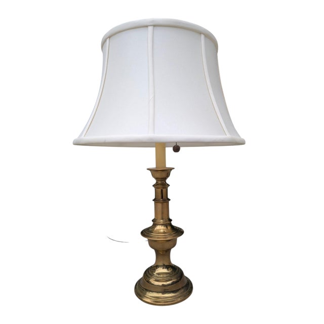 Metal Mid 20th Century Solid Brass Stiffel Office Desk Lamps- A Pair For Sale - Image 7 of 16