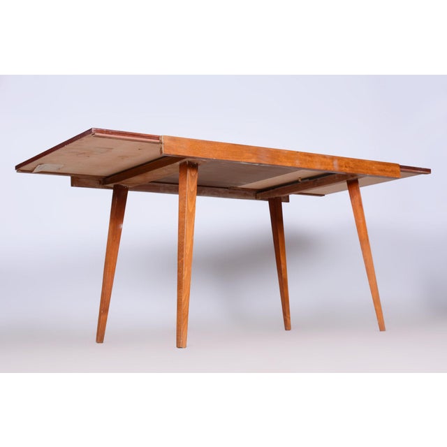 20th Century Folding Table in Beech, Mahogany & Veneer, Czech, 1960s For Sale - Image 3 of 16