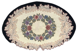 Vintage American Hook Oval Shape Rug, 1950s