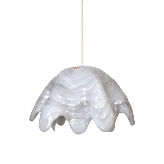 Mid-Century Modern Biomorphic White Resin Pendant Lamp For Sale In Chicago - Image 6 of 12