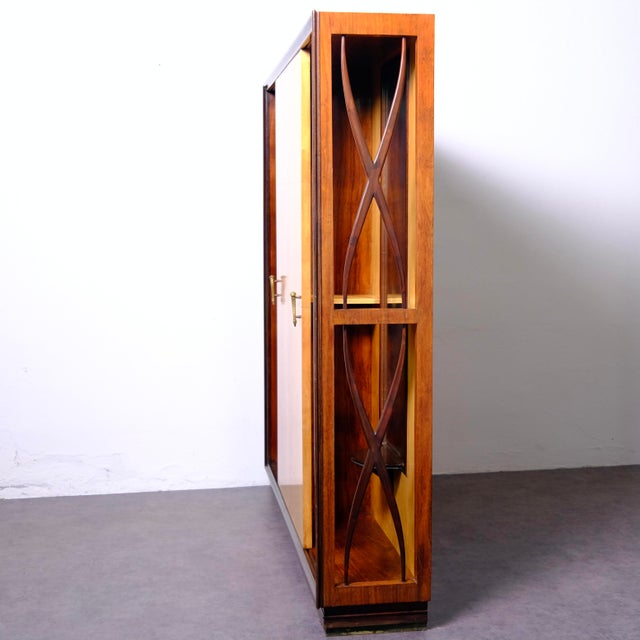 Art Deco Hall Cabinet with Coat Rack, Shelves and Mirror, 1940s For Sale - Image 6 of 18